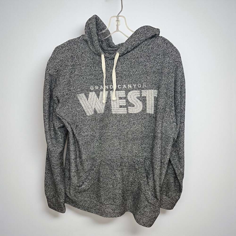 MV Sport Hoodie Medium Women’s Pullover Fleece‎ marled black grey flec long warm